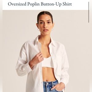 Abercrombie & Fitch oversized poplin button up shirt, mustard color size M